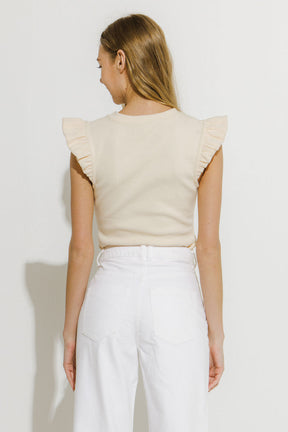 FREE THE ROSES - Free The Roses - Ruffle Detail Knit Top - TOPS available at Objectrare