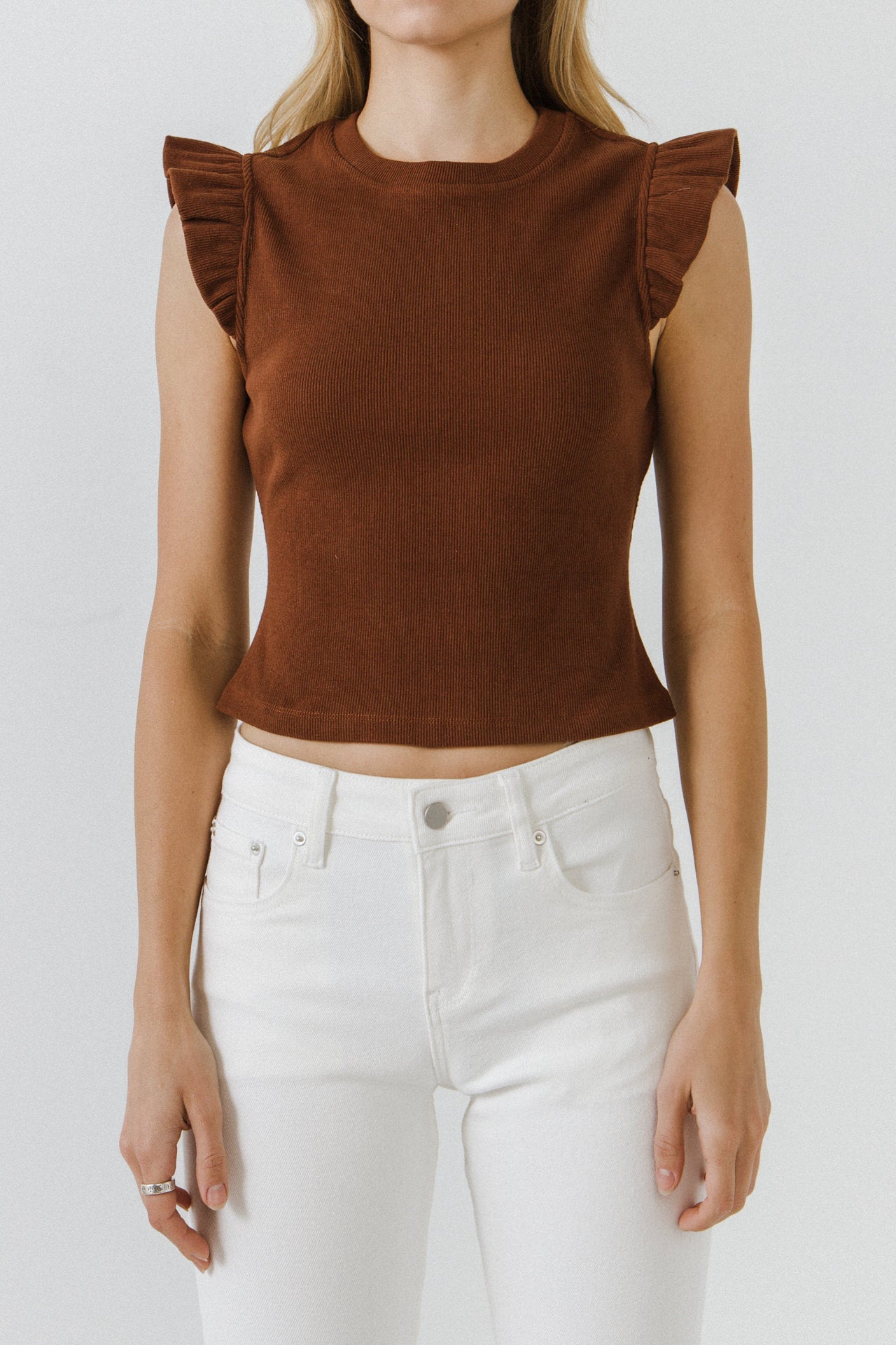 FREE THE ROSES - Free The Roses - Ruffle Detail Knit Top - TOPS available at Objectrare