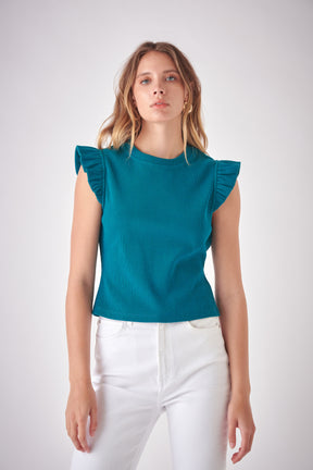 FREE THE ROSES - Ruffle Detail Knit Top - TOPS available at Objectrare