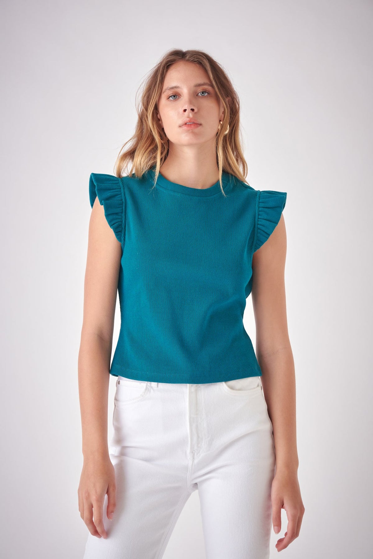 FREE THE ROSES - Free The Roses - Ruffle Detail Knit Top - TOPS available at Objectrare