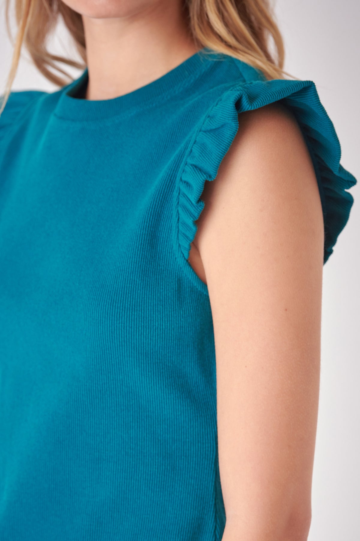 FREE THE ROSES - Ruffle Detail Knit Top - TOPS available at Objectrare