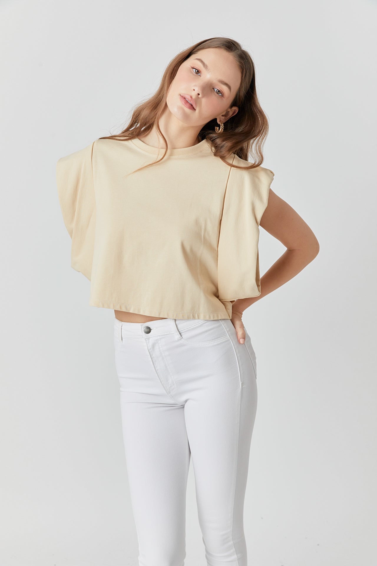 Endless Rose - Drop Shoulder Cropped Top