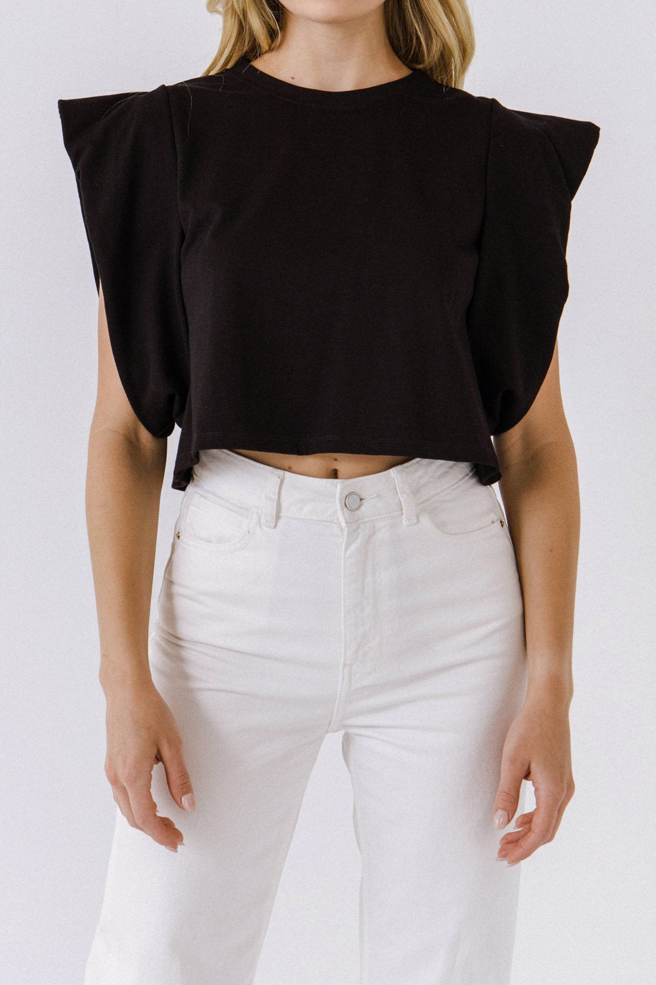 Drop Shoulder Cropped Top