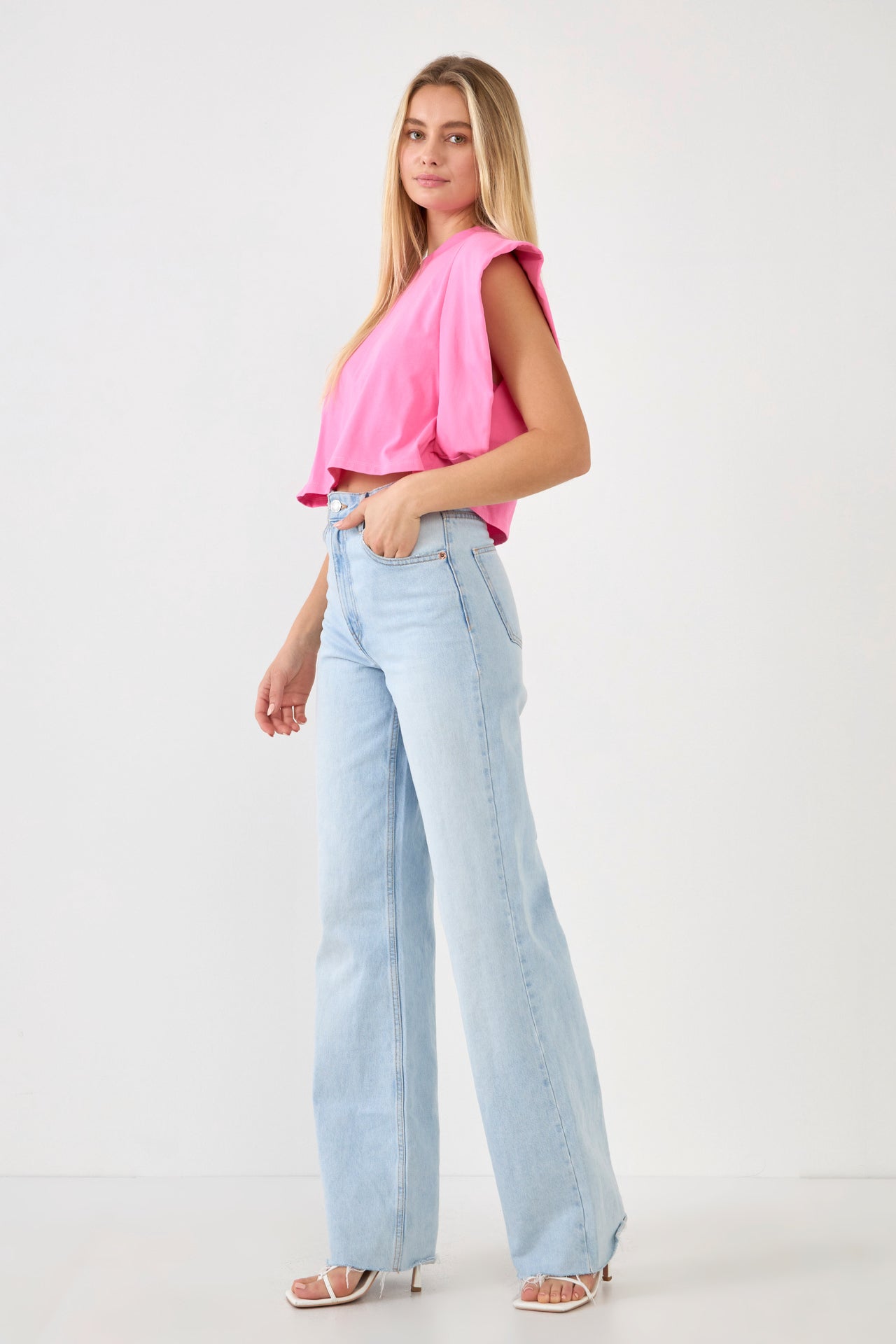 ENDLESS ROSE - Endless Rose - Drop Shoulder Cropped Top - TOPS available at Objectrare