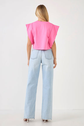 ENDLESS ROSE - Endless Rose - Drop Shoulder Cropped Top - TOPS available at Objectrare