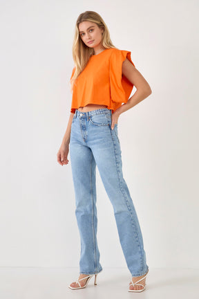 ENDLESS ROSE - Endless Rose - Drop Shoulder Cropped Top - TOPS available at Objectrare