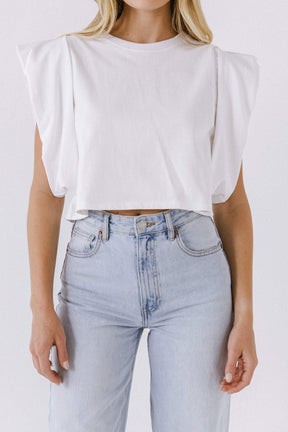 Drop Shoulder Cropped Top