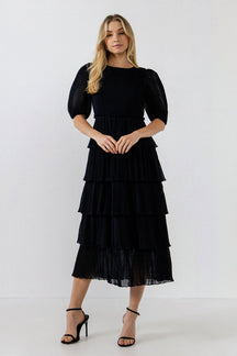 ENGLISH FACTORY - Dotted Tiered Dress - DRESSES available at Objectrare
