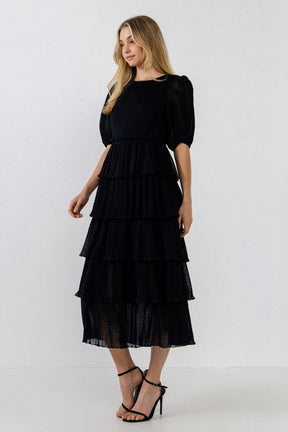 ENGLISH FACTORY - Dotted Tiered Dress - DRESSES available at Objectrare