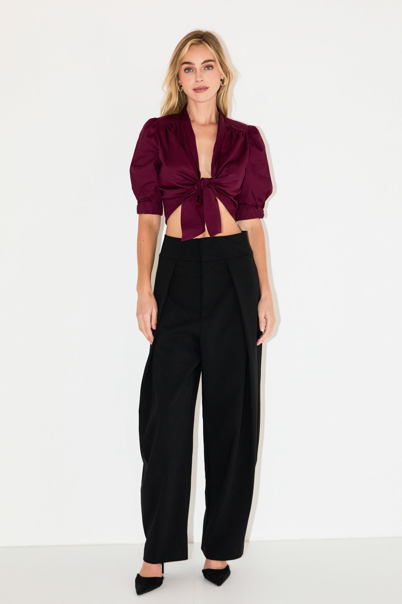 Tied Front Cropped Top