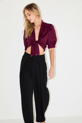 Tied Front Cropped Top