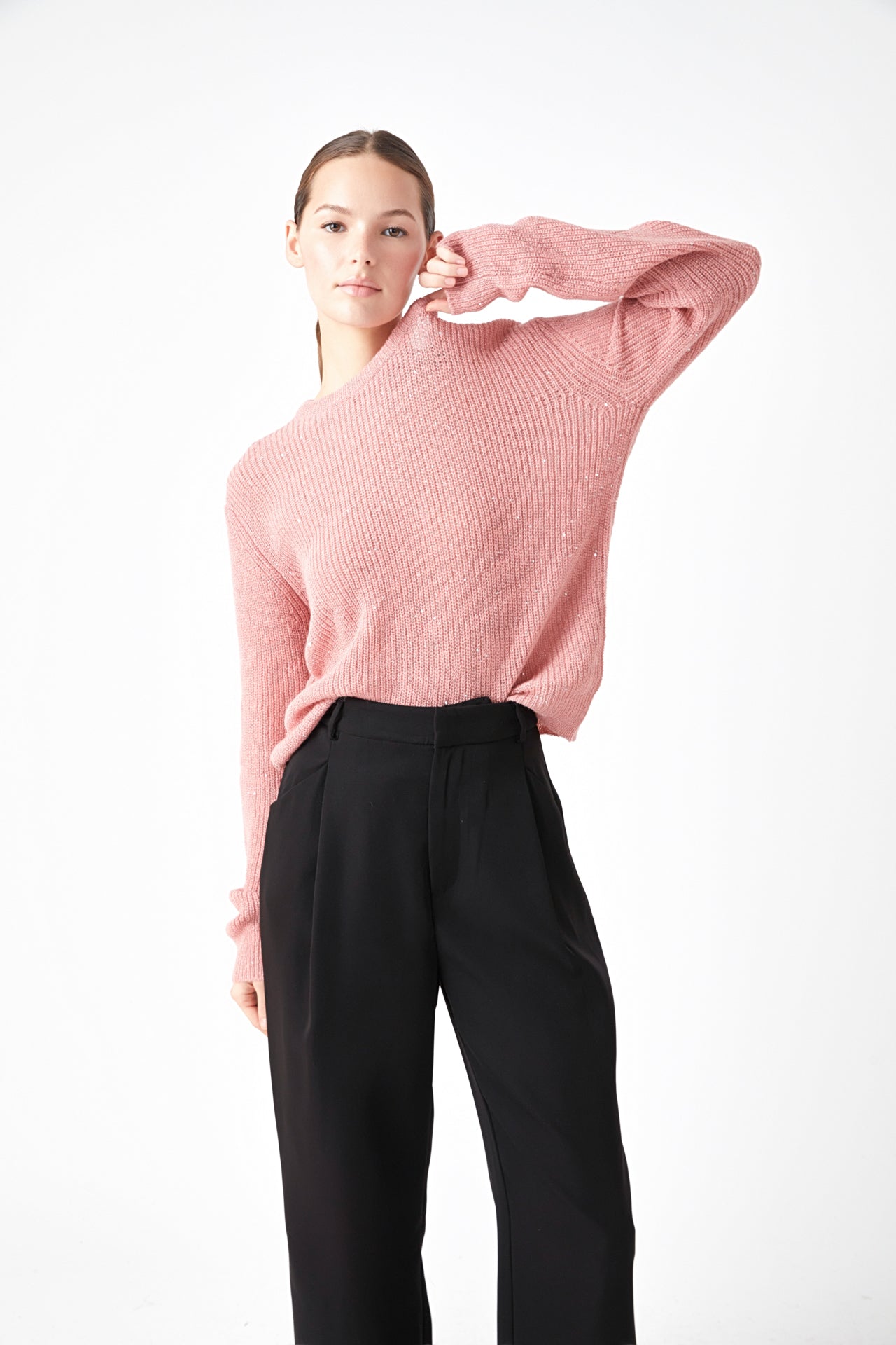 ENDLESS ROSE - Lurex Sweater with Sequins - SWEATERS & KNITS available at Objectrare