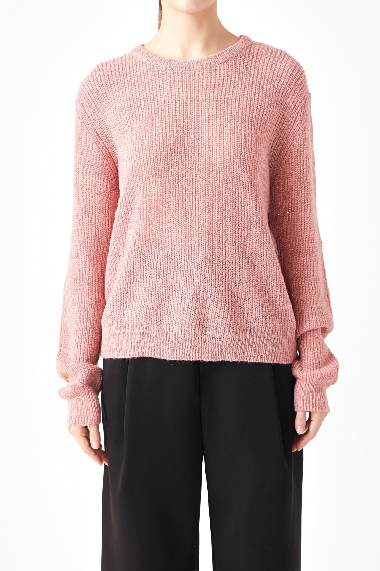 ENDLESS ROSE - Lurex Sweater with Sequins - SWEATERS & KNITS available at Objectrare