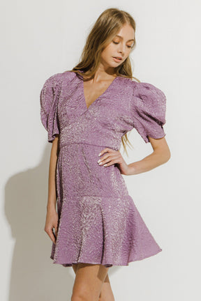 ENDLESS ROSE - Texture V-neck Mini Dress - DRESSES available at Objectrare