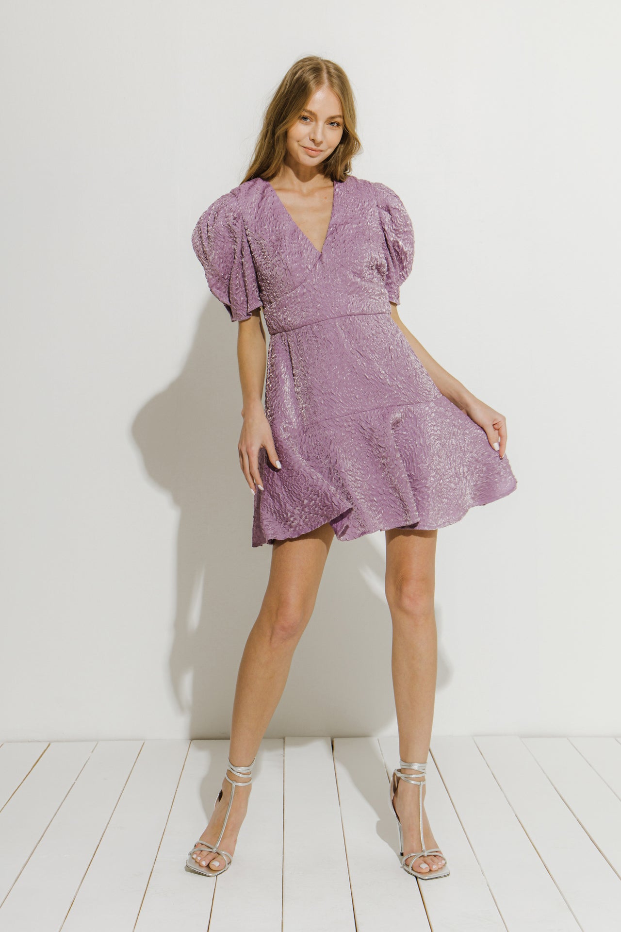 ENDLESS ROSE - Endless Rose - Texture V-neck Mini Dress - DRESSES available at Objectrare