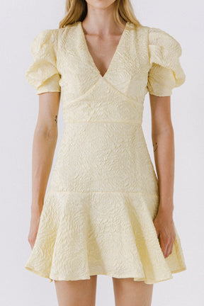 ENDLESS ROSE - Texture V-neck Mini Dress - DRESSES available at Objectrare