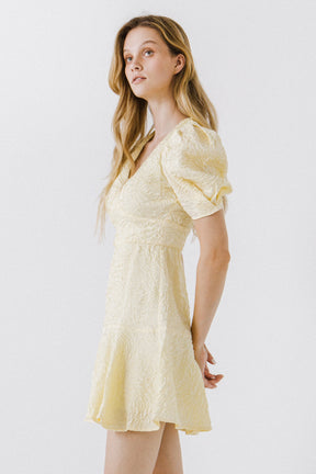 ENDLESS ROSE - Texture V-neck Mini Dress - DRESSES available at Objectrare