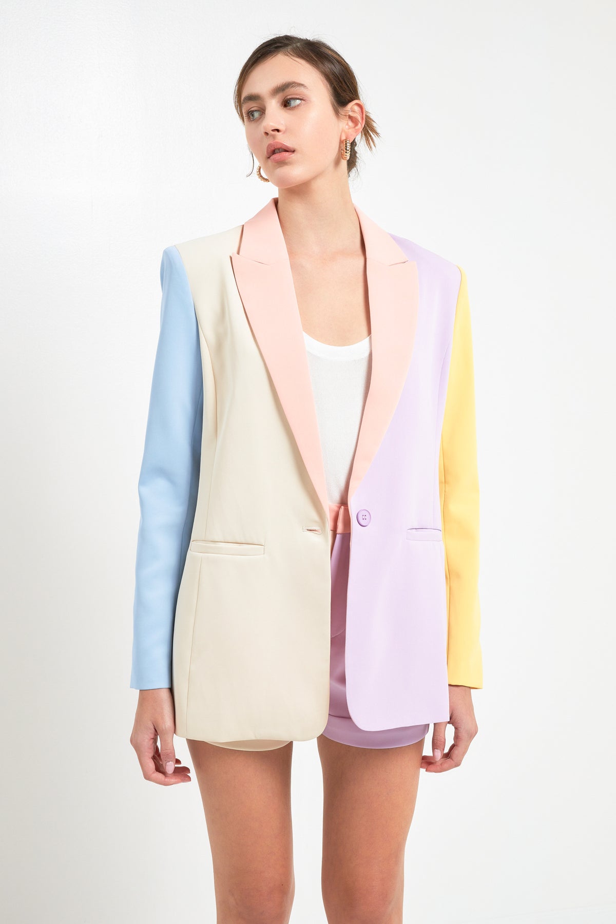 ENDLESS ROSE - Multi Color Block Blazer - BLAZERS available at Objectrare