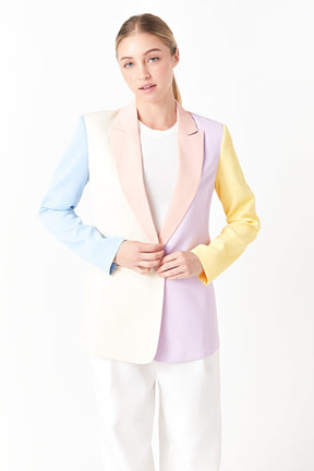 ENDLESS ROSE - Endless Rose - Color Block Single Breasted Blazer - BLAZERS available at Objectrare