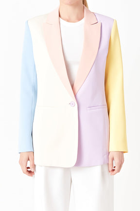 ENDLESS ROSE - Endless Rose - Color Block Single Breasted Blazer - BLAZERS available at Objectrare