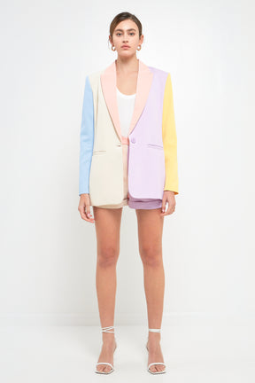 ENDLESS ROSE - Endless Rose - Multi Color Block Blazer - BLAZERS available at Objectrare