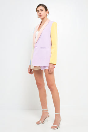 ENDLESS ROSE - Endless Rose - Multi Color Block Blazer - BLAZERS available at Objectrare