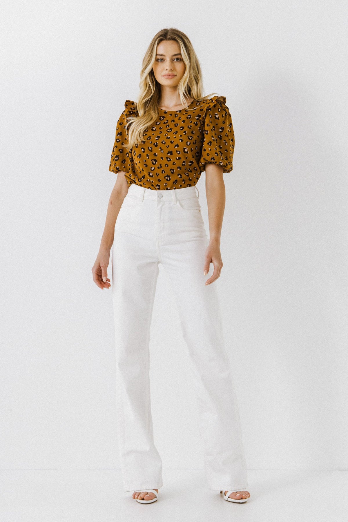 ENGLISH FACTORY - Puff Sleeve Printed Top - TOPS available at Objectrare