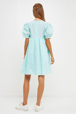 ENGLISH FACTORY - Puff Sleeve Babydoll Dress - DRESSES available at Objectrare