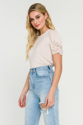 ENGLISH FACTORY - Twisted Sleeve T-shirt - T-SHIRTS available at Objectrare