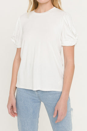 ENGLISH FACTORY - Twisted Sleeve T-shirt - T-SHIRTS available at Objectrare