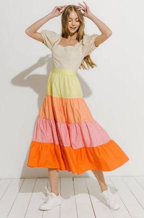 ENGLISH FACTORY - Color Block Midi Dress - DRESSES available at Objectrare