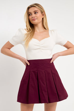 ENDLESS ROSE - Pleated Waist Mini Skirt - SKIRTS available at Objectrare