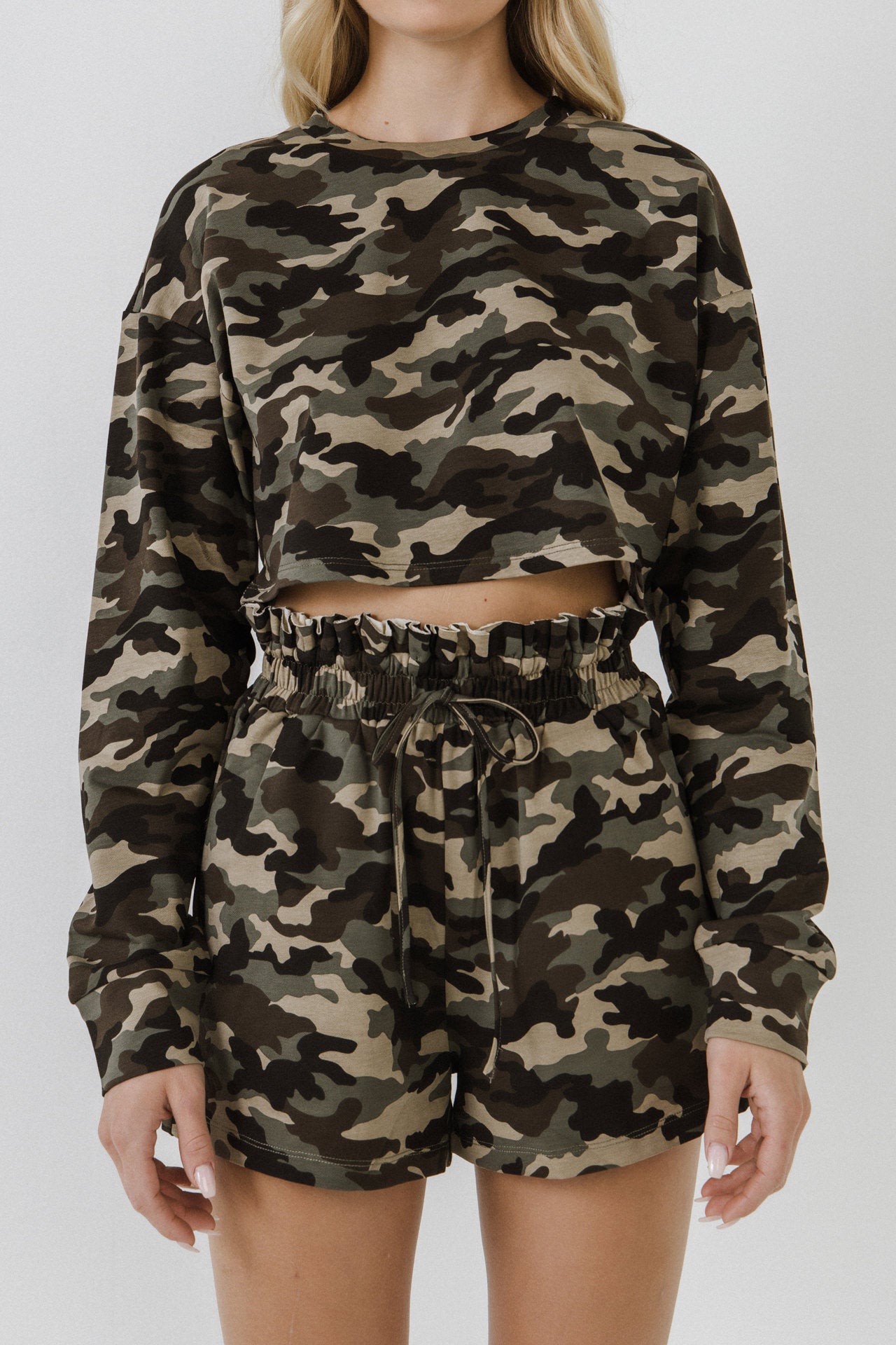 GREY LAB - Cropped Long Sleeve Sweatshirt - HOODIES & SWEATSHIRTS available at Objectrare