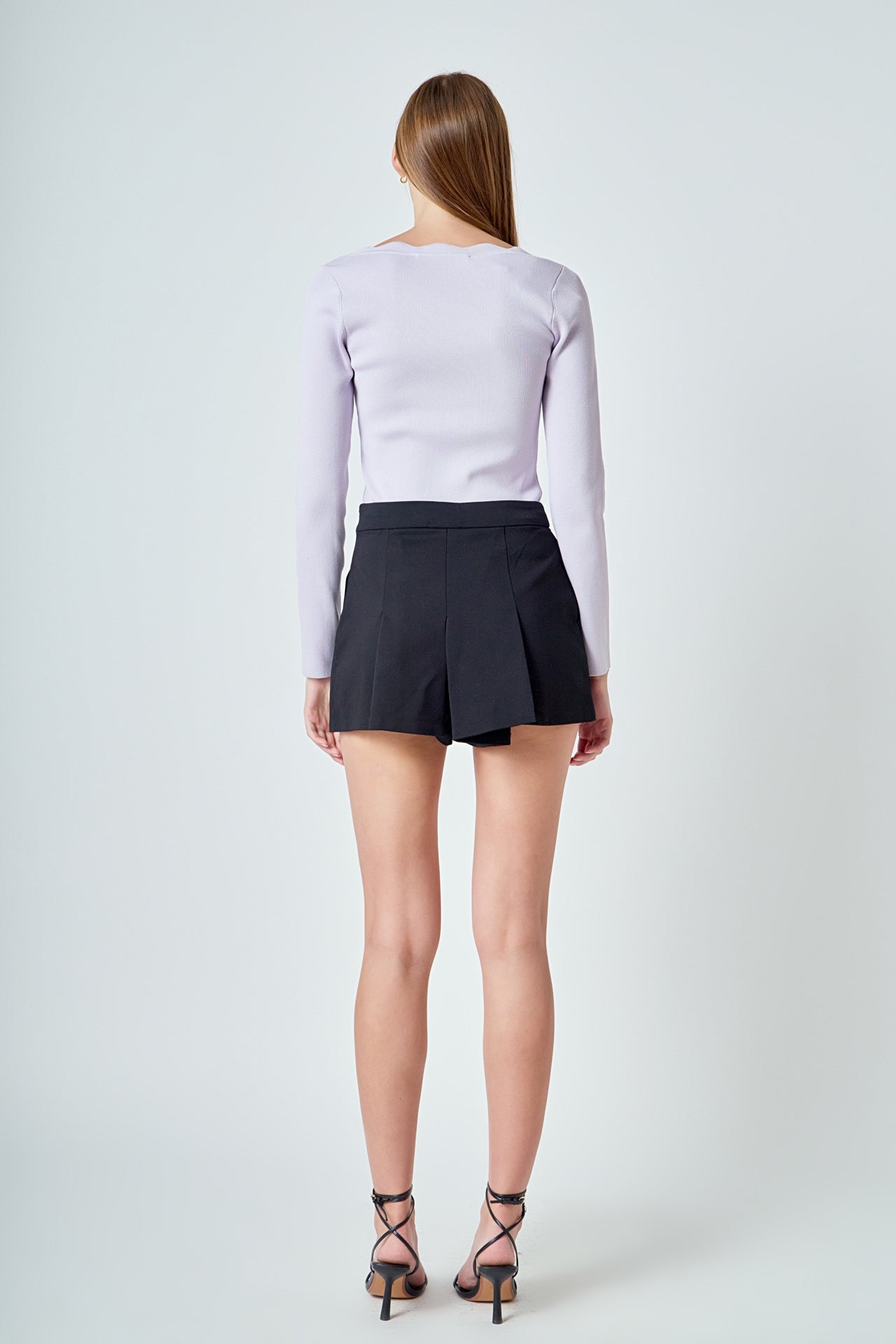 ENDLESS ROSE - Scallop Detail Long Sleeve Sweater - SWEATERS & KNITS available at Objectrare
