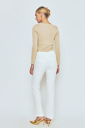 ENDLESS ROSE - Scallop Detail Long Sleeve Sweater - SWEATERS & KNITS available at Objectrare