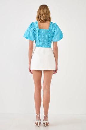 Smocked Puff Sleeve Top