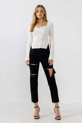 ENDLESS ROSE - Fitted Long Sleeve Sweater - SWEATERS & KNITS available at Objectrare
