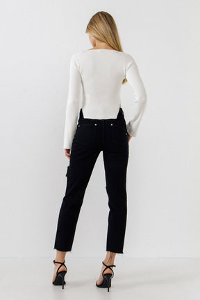 ENDLESS ROSE - Endless Rose - Fitted Long Sleeve Sweater - Final Sale - SWEATERS & KNITS available at Objectrare