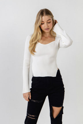 ENDLESS ROSE - Fitted Long Sleeve Sweater - SWEATERS & KNITS available at Objectrare