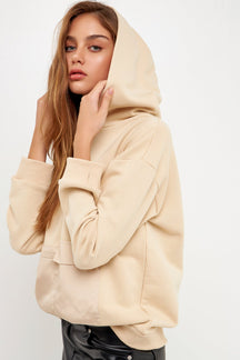 GREY LAB - Contrast Pocketed Hoodie - HOODIES & SWEATSHIRTS available at Objectrare