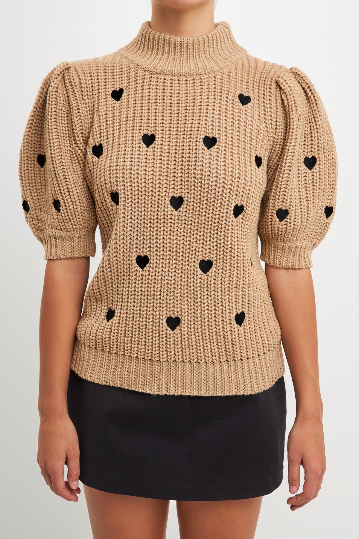 ENGLISH FACTORY - Heart Shape Embroidery Sweater - SWEATERS & KNITS available at Objectrare
