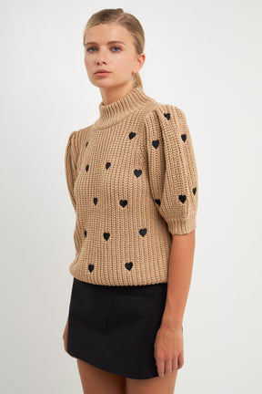 Embroidered Heart Sweater