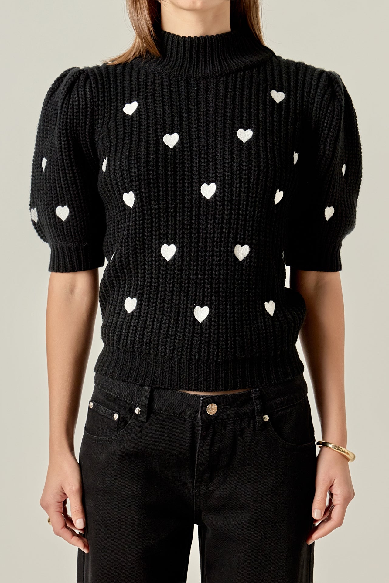 ENGLISH FACTORY - Embroidered Heart Sweater - SWEATERS & KNITS available at Objectrare