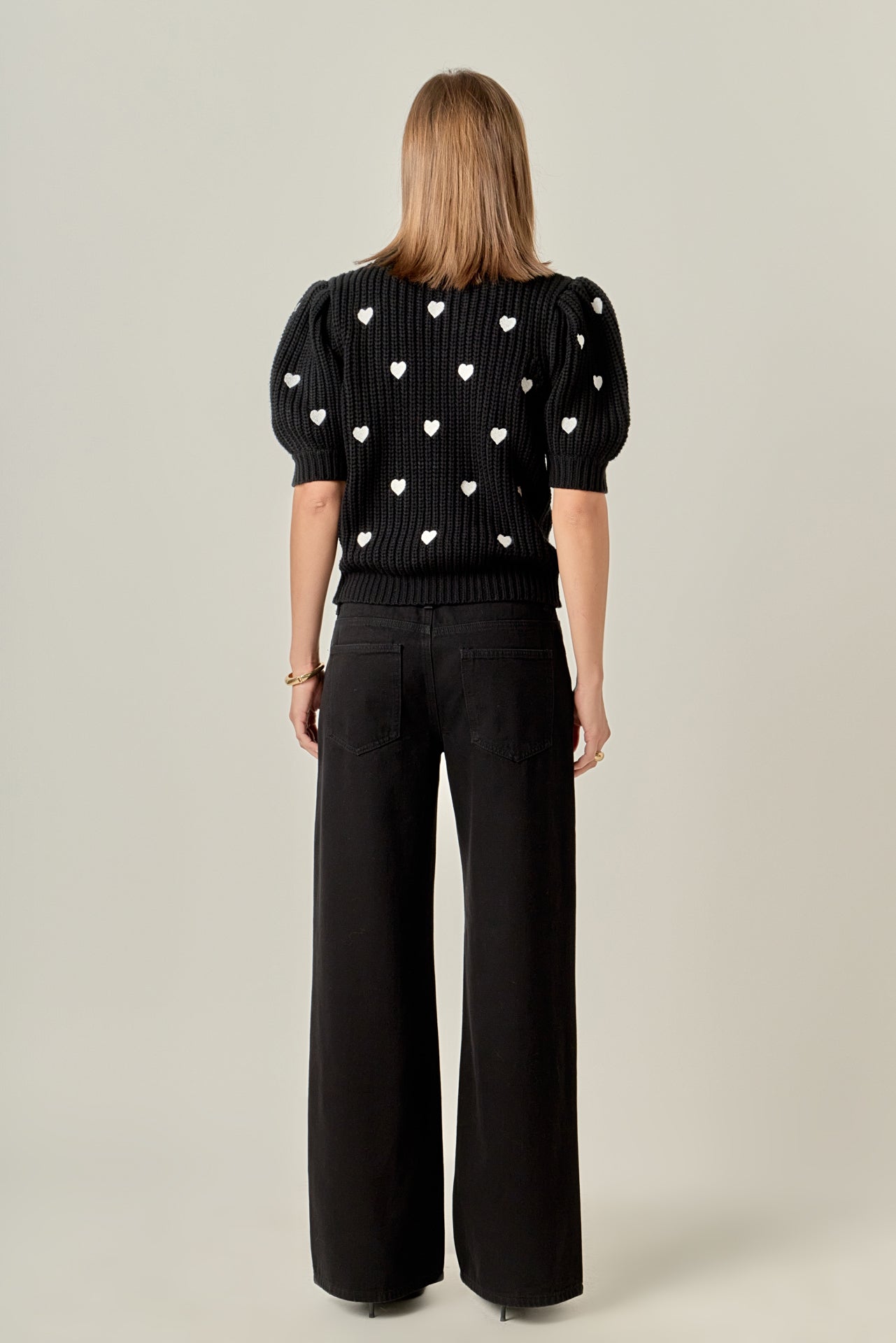 ENGLISH FACTORY - Embroidered Heart Sweater - SWEATERS & KNITS available at Objectrare