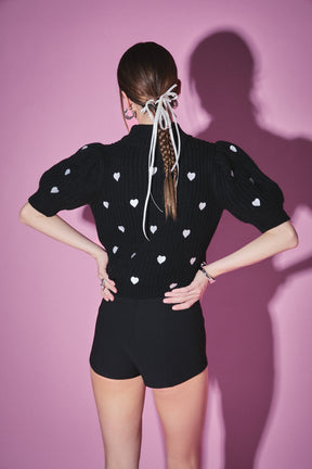 Heart Shape Embroidery Sweater