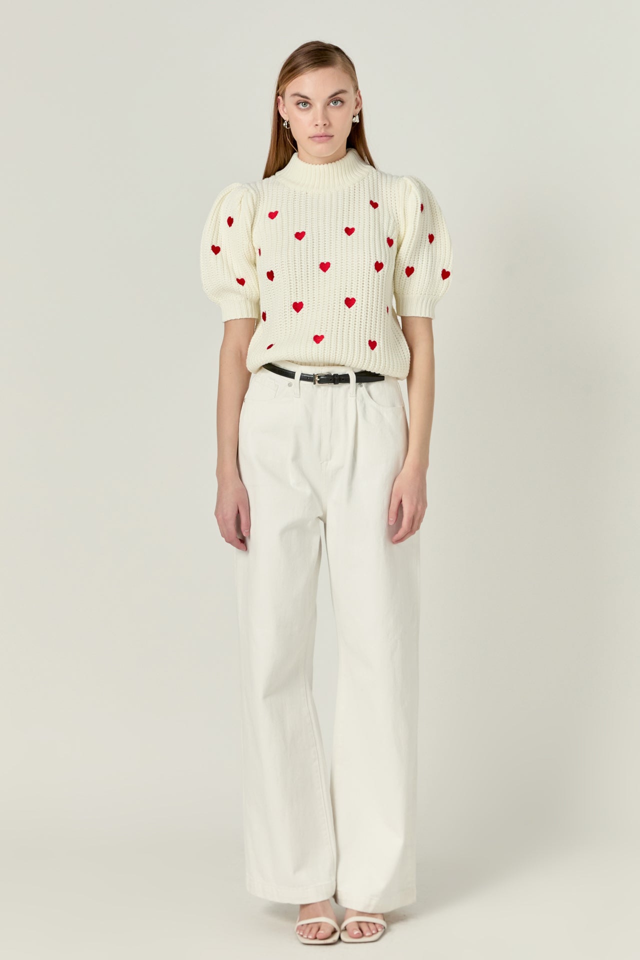 ENGLISH FACTORY - Embroidered Heart Sweater - SWEATERS & KNITS available at Objectrare