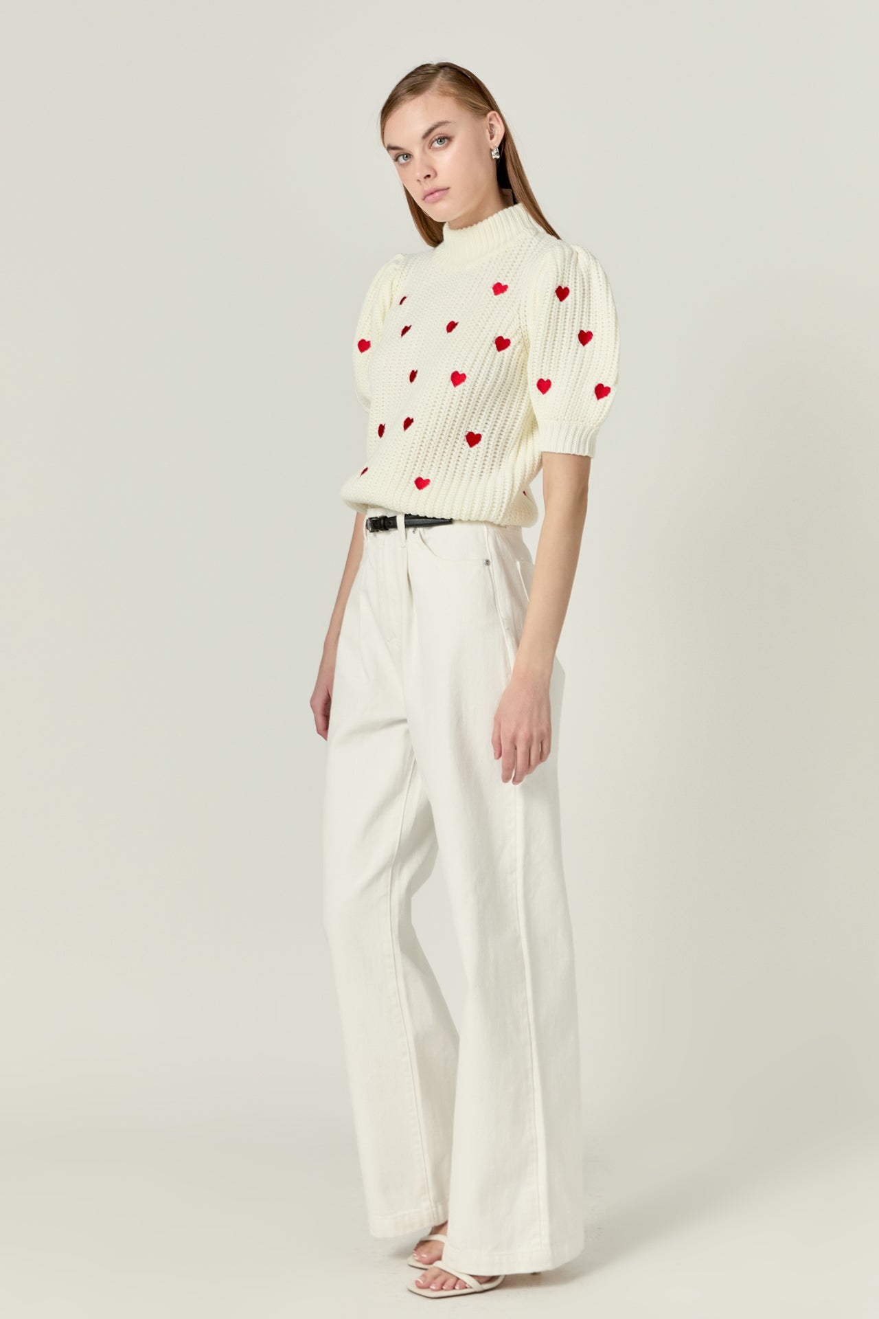 ENGLISH FACTORY - Embroidered Heart Sweater - SWEATERS & KNITS available at Objectrare