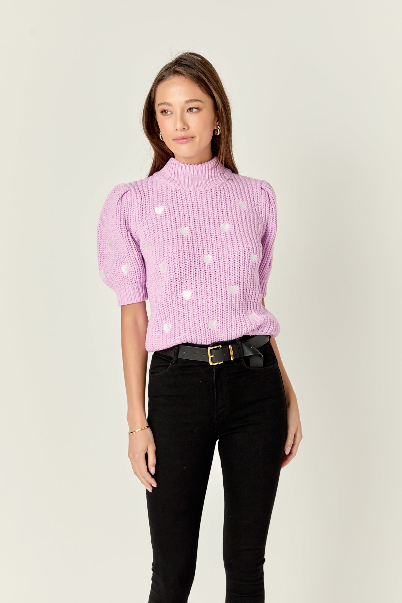 Heart Shape Embroidery Sweater