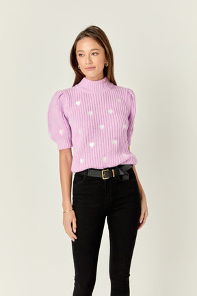 Heart Shape Embroidery Sweater