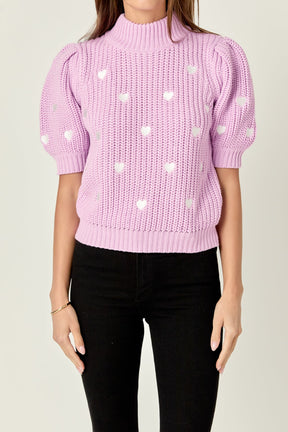 ENGLISH FACTORY - Embroidered Heart Sweater - SWEATERS & KNITS available at Objectrare